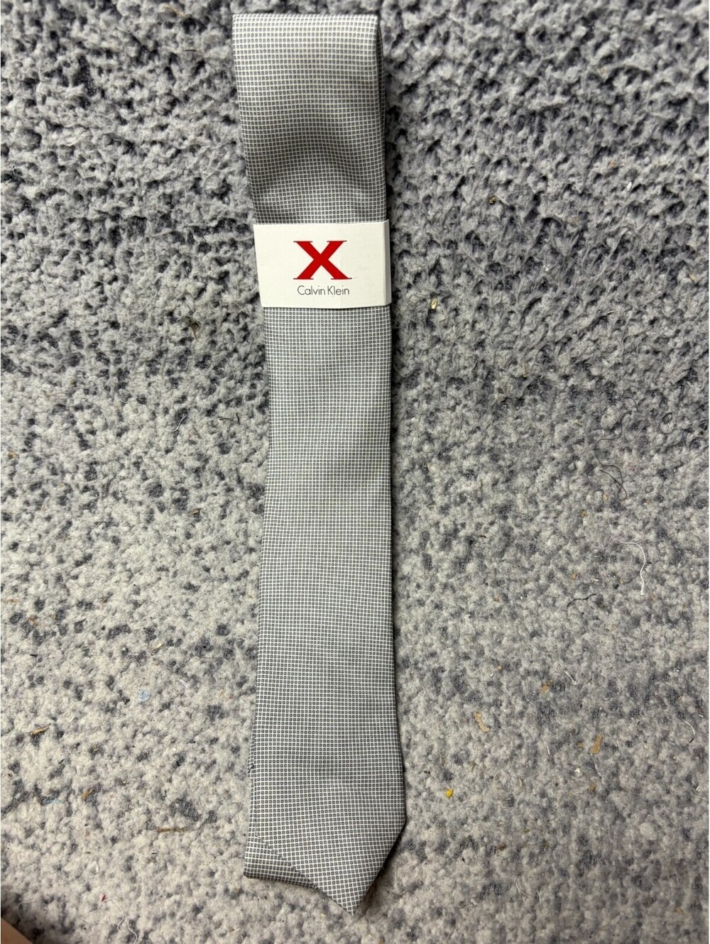 Calvin Klein X Men’s Tie Gray White Micro Geometric Necktie NWT $69.50